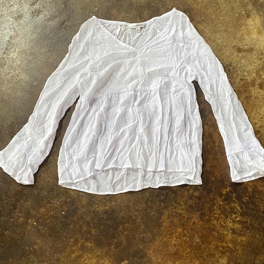Counterparts White Textured Blouse